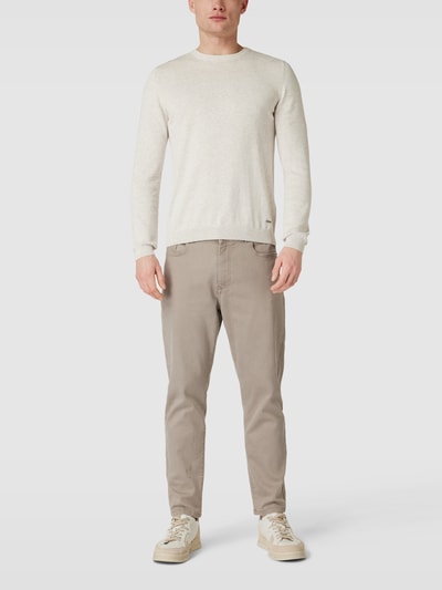 JOOP! Collection Sweter z dzianiny z okrągłym dekoltem model ‘Luxos’ Brudny biały 1