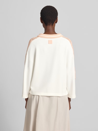 Marc Cain Strickpullover mit Stehkragen und V-Ausschnitt Apricot 5