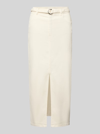 Marella Jeansrock mit Gehschlitz und Gürtel Modell 'MOCA' Weiss 2