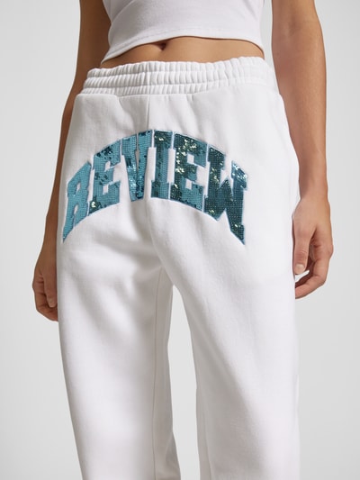 Review Sweatpants mit Label-Detail Weiss 3