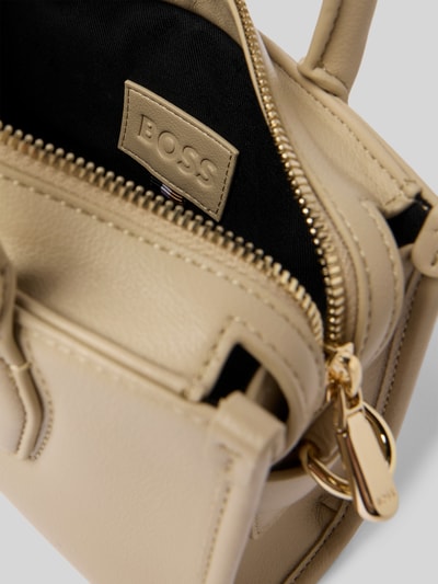 BOSS Torba tote mini z aplikacją z logo z metalu model ‘SANDY’ Szarobrązowy 5