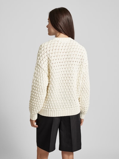 Jake*s Casual Strickpullover mit Lochmuster Ecru 5