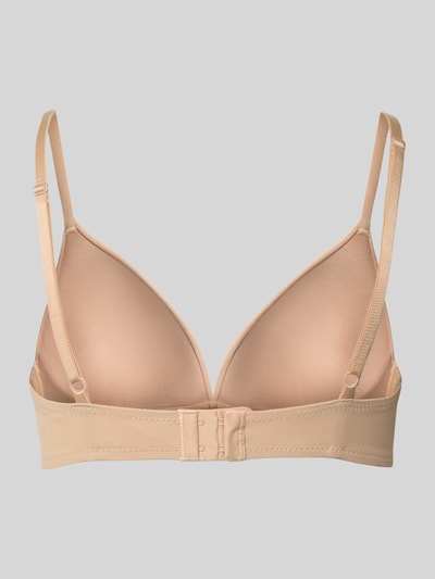 Produktfoto, Triangel-BH mit leicht wattierten Cups von Jake*s Casual in Beige, elastischer Material-Mix, verstellbare Träger, Hakenverschluss.