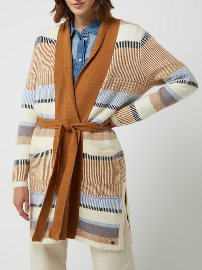 Tom Tailor Denim Lange cardigan met tailleriem Camel - 4