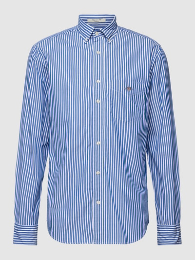 Gant Regular fit vrijetijdsoverhemd met streepmotief, model 'POPLIN' Blauw - 2