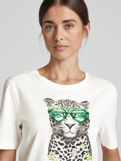 Marc Cain T-Shirt mit Motiv-Print Offwhite 3