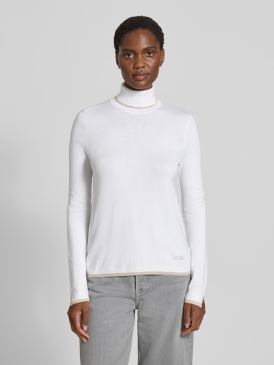 Liu Jo White Strickpullover mit Stehkragen Offwhite 4