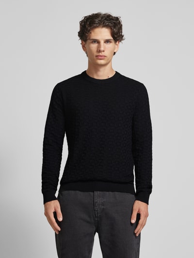 Only & Sons Strickpullover mit Strukturmuster Modell 'KALLE' Black 4