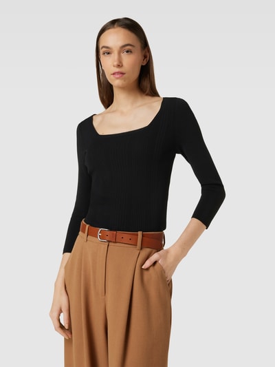 Marc Cain Longsleeve aus Viskose-Mix mit 3/4-Arm Black 4