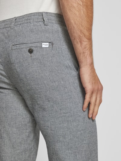 SELECTED HOMME Slim Tapered Fit Hose mit Leinen-Anteil Modell 'BRODY' Blau 3