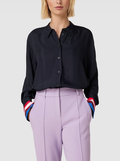 Tommy Hilfiger Blouse met knoopsluiting, model 'VIS POP' Marineblauw - 4