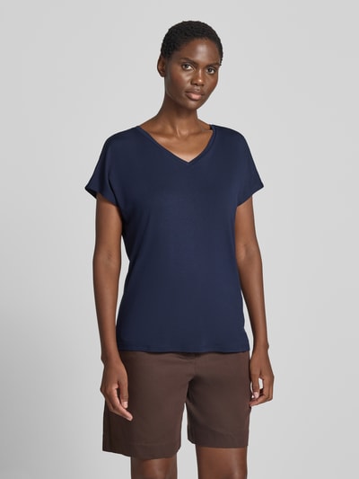 Christian Berg Woman T-Shirt aus Viskose-Elasthan-Mix mit V-Ausschnitt Dunkelblau 4