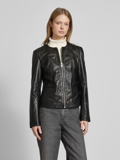 Cabrini Lederjacke mit Paspeltaschen Black 4