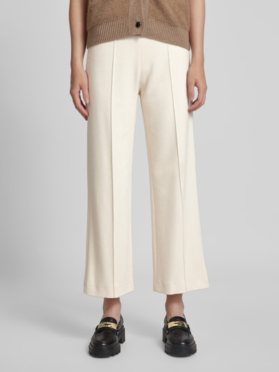 Raffaello Rossi Wide leg stoffen broek met vaste persplooien, model 'ELAINE' Offwhite - 4