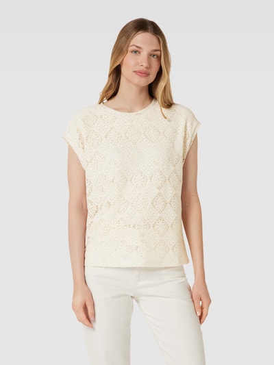 Vero Moda T-shirt met structuurmotief, model 'MAYA' Beige - 4