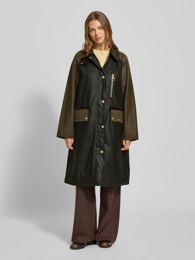 Barbour Regular Fit Mantel aus reiner Baumwolle Modell 'EVETTE' Oliv 4