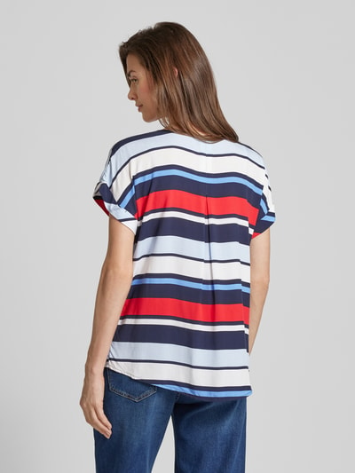 Montego T-shirt met streepmotief Donkerblauw - 5