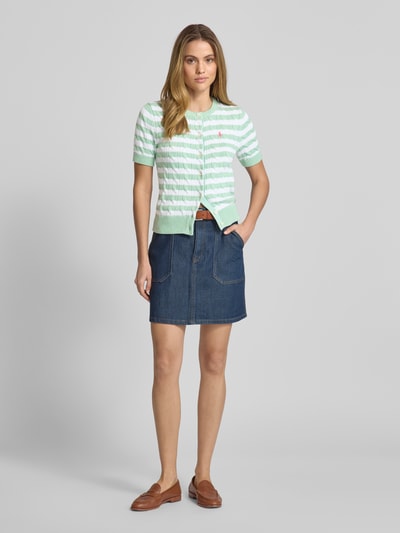 Polo Ralph Lauren Cardigan mit Zopfmuster Hellblau 1