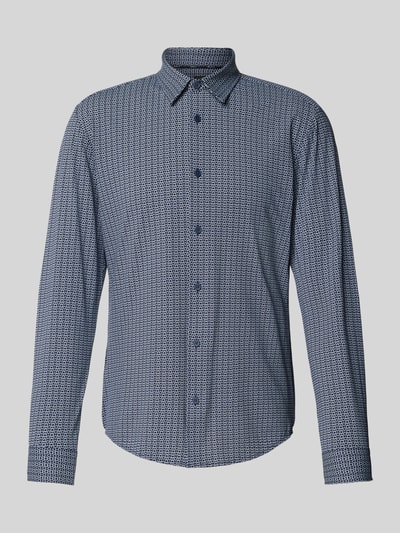 BOSS Slim fit vrijetijdsoverhemd met kentkraag, model 'Roan' Marineblauw - 2