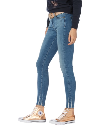 7 For All Mankind Skinny Fit Jeans im Used Look Hellblau 5