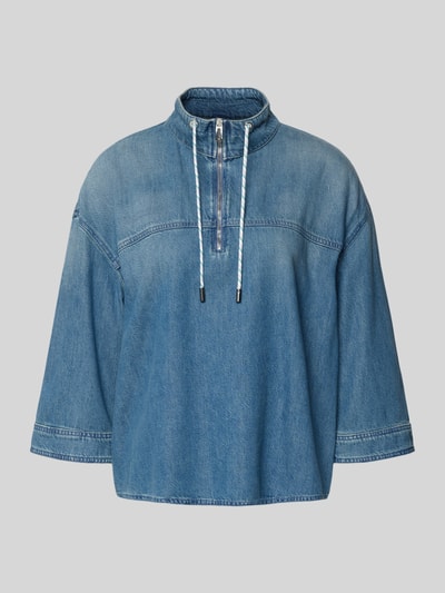 Marc Cain Jeansshirt met opstaande kraag en ritssluiting Lichtblauw gemêleerd - 2
