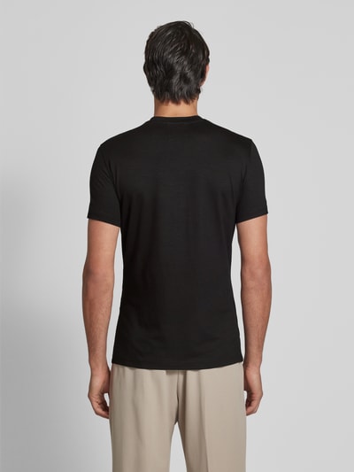 Emporio Armani T-Shirt mit geripptem Rundhalsausschnitt Black 5