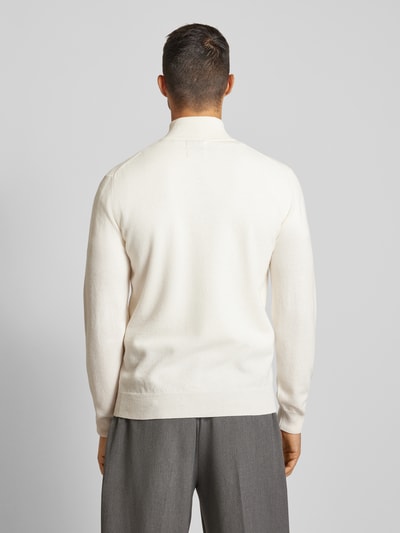 Gant Strickpullover mit Label-Stitching Modell 'SUPERFINE' Offwhite 5