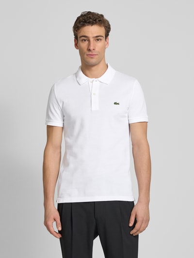 Lacoste Slim Fit Poloshirt mit Label-Patch Modell 'PIQUE' Weiss 4