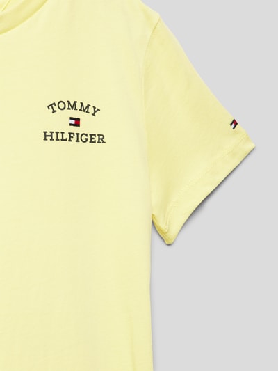 Tommy Hilfiger Teens T-shirt met labelprint Geel - 2