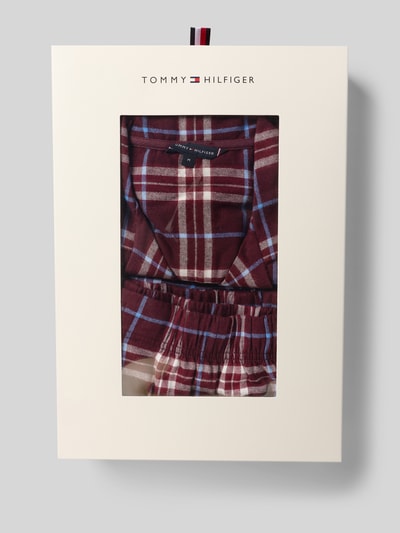 Tommy Hilfiger Relaxed Fit Pyjama-Set aus Baumwoll-Mix Bordeaux 4