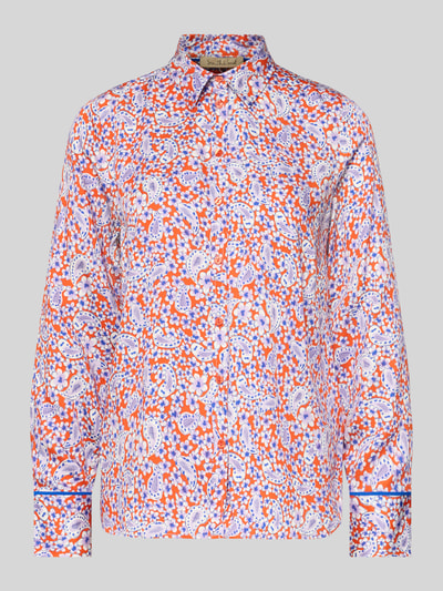 Produktfoto, Hemdbluse mit Knopfleiste van Smith and Soul, oranje-paars-wit paisleypatroon, pure viscose, losse fit, vooraanzicht