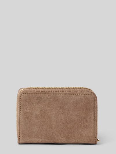 Produktfoto, Portemonnaie aus Leder-Mix von Hey Marly in Beige, glatte und leicht strukturierte Oberfläche, sichtbarer Rundum-Reißverschluss, Damen Portemonnaie, Hauptfach mit Druckknopfverschluss, Münzfach, Schein- und Steckfächer, dezentes Label-Detail