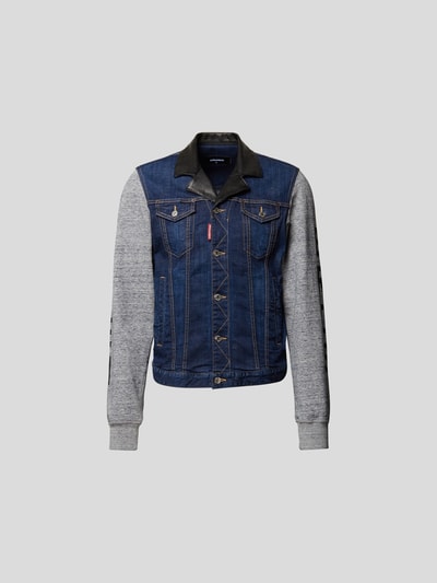 Dsquared2 Jeansjacke mit Material-Mix Dunkelblau 2