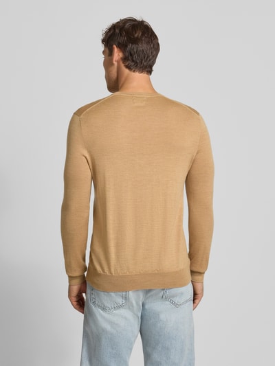Polo Ralph Lauren Sweter z dzianiny z wełny merino Camel 5