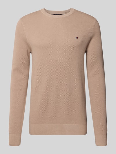 Tommy Hilfiger Regular fit gebreide pullover van zuiver katoen Taupe - 2