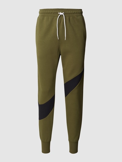 Nike Standard Fit Sweatpants mit Logo-Einsatz Oliv 2