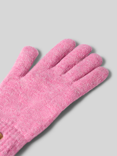 Produktfoto, rosafarbene Handschuhe mit Label-Patch Modell 'Witzia' von Barts, weiche Textur, Damen Handschuhe von Barts