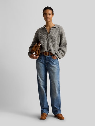 Polo Ralph Lauren Sweter o kroju loose fit z mieszanki wełny z domieszką kaszmiru Grafitowy melanż 1