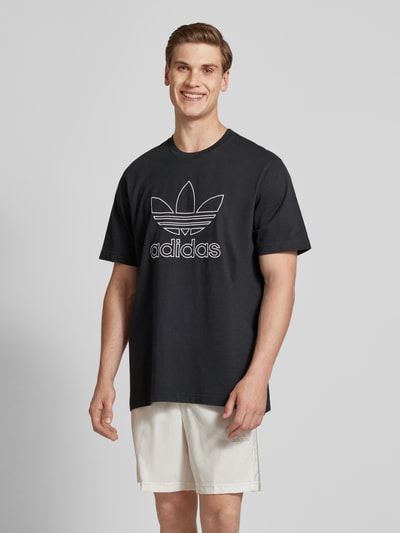 adidas Originals T-Shirt mit Label-Print Black 4