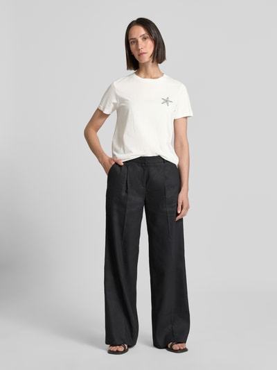 ICHI T-Shirt mit Motiv-Stitching Modell 'CAMINO' Weiss 1