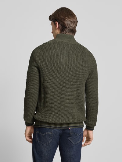 Lerros Sweter z dzianiny z kołnierzem Oliwkowy 5