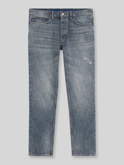 HUGO Blue Straight Fit Jeans mit Label-Patch Modell 'Jonah' Jeansblau 2