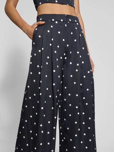 INFLUENCER'S CHOICE BY P&C* Spodnie materiałowe z szeroką nogawką i zakładkami w pasie Granatowy 3