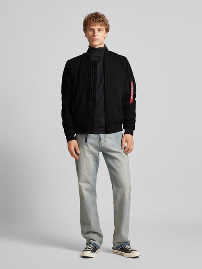 Alpha Industries Sweatjack met labeldetail Zwart - 1