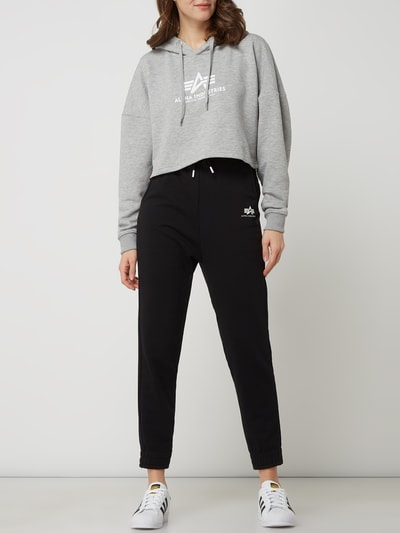 Alpha Industries Oversized Cropped Hoodie mit Logo (hellgrau meliert)  online kaufen
