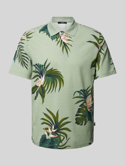 Jack & Jones Premium Poloshirt met all-over print, model 'LAPALMA' Olijfgroen - 2