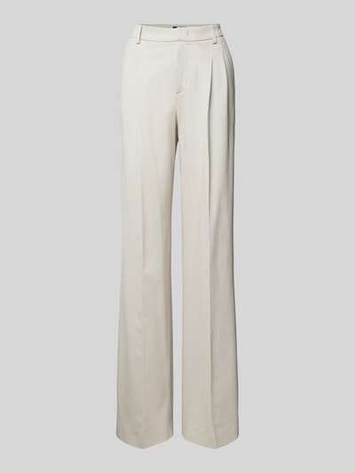 Oui Stoffen broek met Franse steekzakken Beige - 2