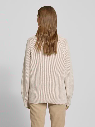 Tom Tailor Regular Fit Strickpullover aus Baumwoll-Mix mit Woll-Anteil Taupe 5
