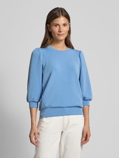 Selected Femme Sweatshirt mit gerippten Abschlüssen Modell 'TENNY' Rauchblau 4