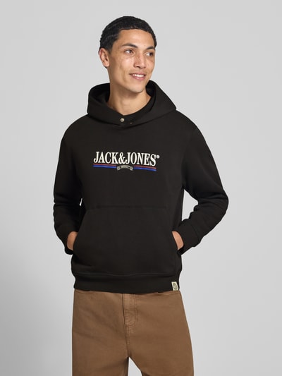 JACK & JONES Hoodie mit Label-Print Modell 'FREDERIKSBERG' Black 4